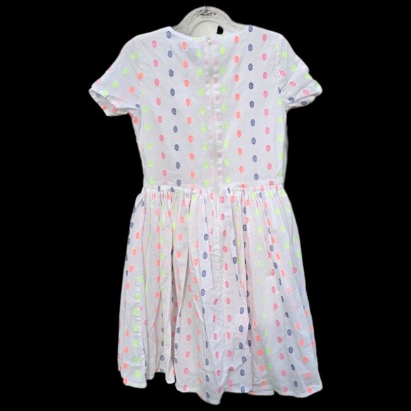 LANDS' END Girls White Polka Dot Dress sz 8 - Picture 5 of 6